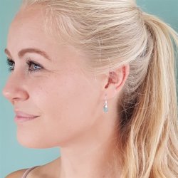 Slvreringe med r aquamarin